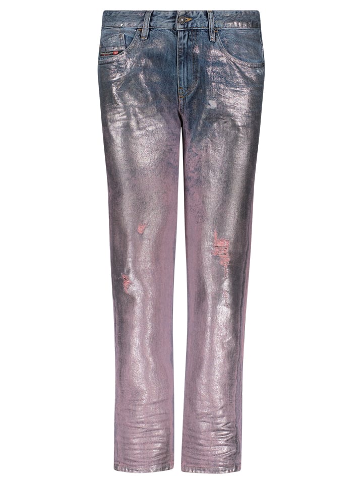 Diesel Clothes Dżinsy "Rifty" - Slim Fit - w kolorze jasnoróżowo-niebieskim rozmiar: W26