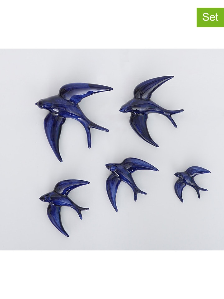 Madre Selva Dekoracje ścienne (4 szt.) w kolorze niebieskim rozmiar: onesize