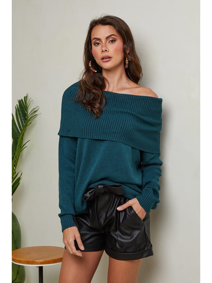 Joséfine Sweter "Kaba" w kolorze ciemnozielonym rozmiar: M