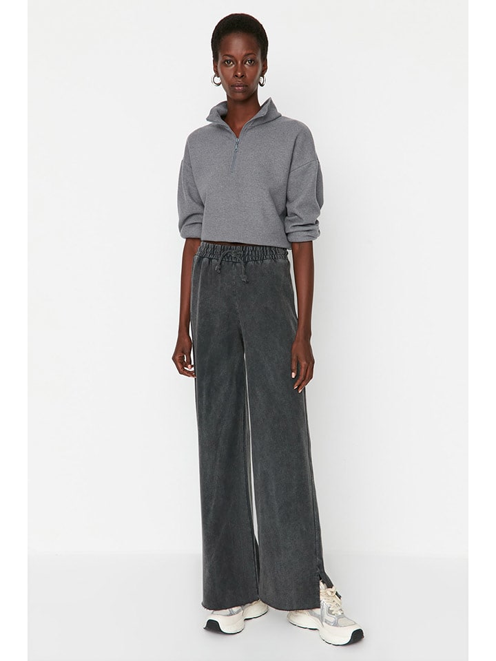 trendyol Spodnie w kolorze antracytowym rozmiar: L