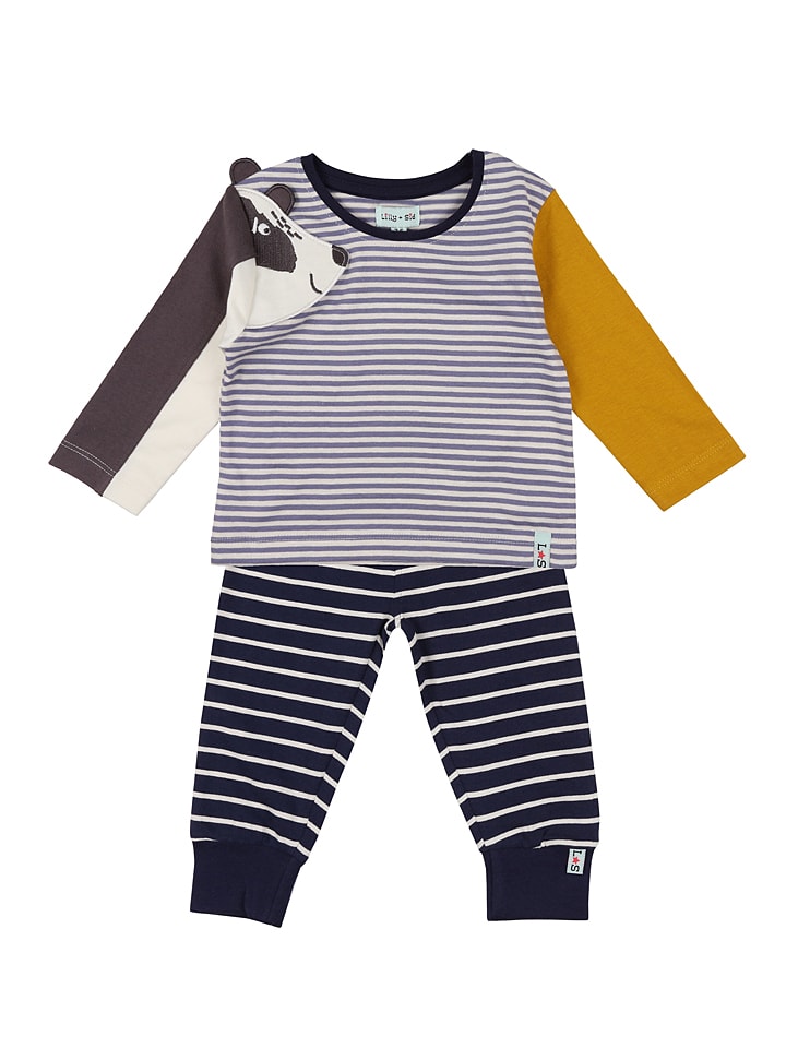 Lilly and Sid 2-częściowy zestaw w kolorze granatowo-szaro-żółtym rozmiar: 80/86