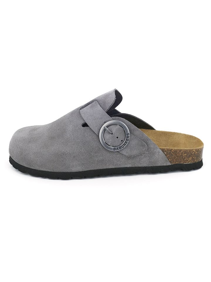 BABUNKERS Family Skórzane chodaki w kolorze szarym rozmiar: 41