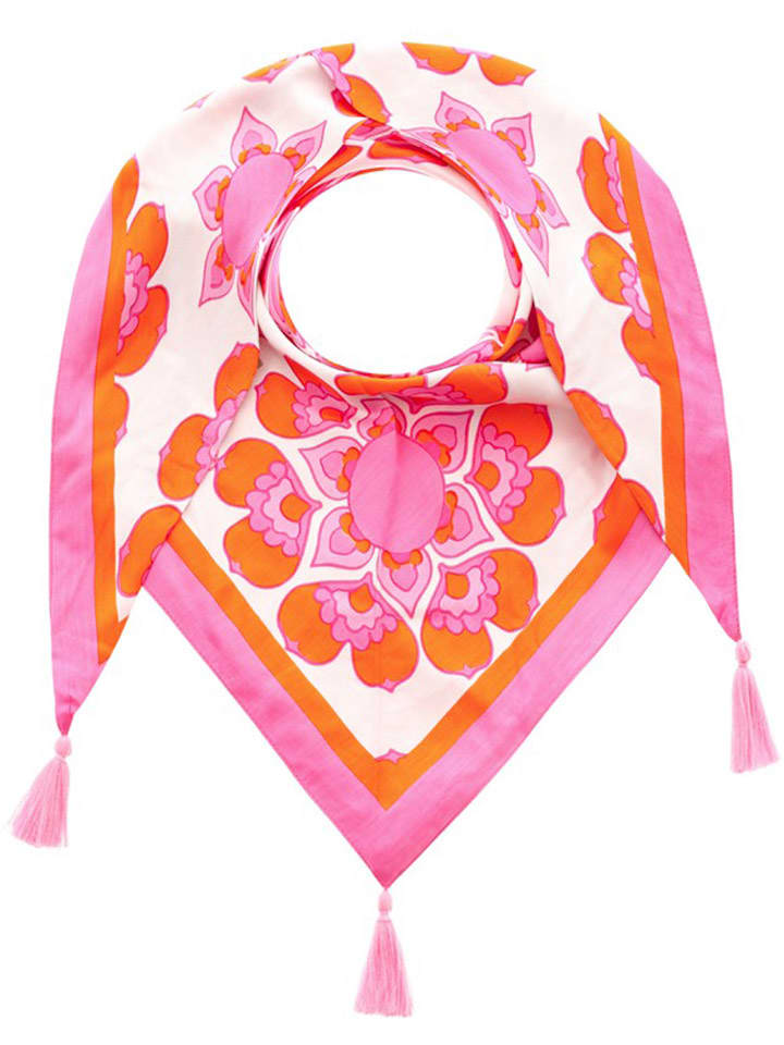 Zwillingsherz Chusta trójkątna "Ornaments" ze wzorem - 200 x 95 cm rozmiar: onesize