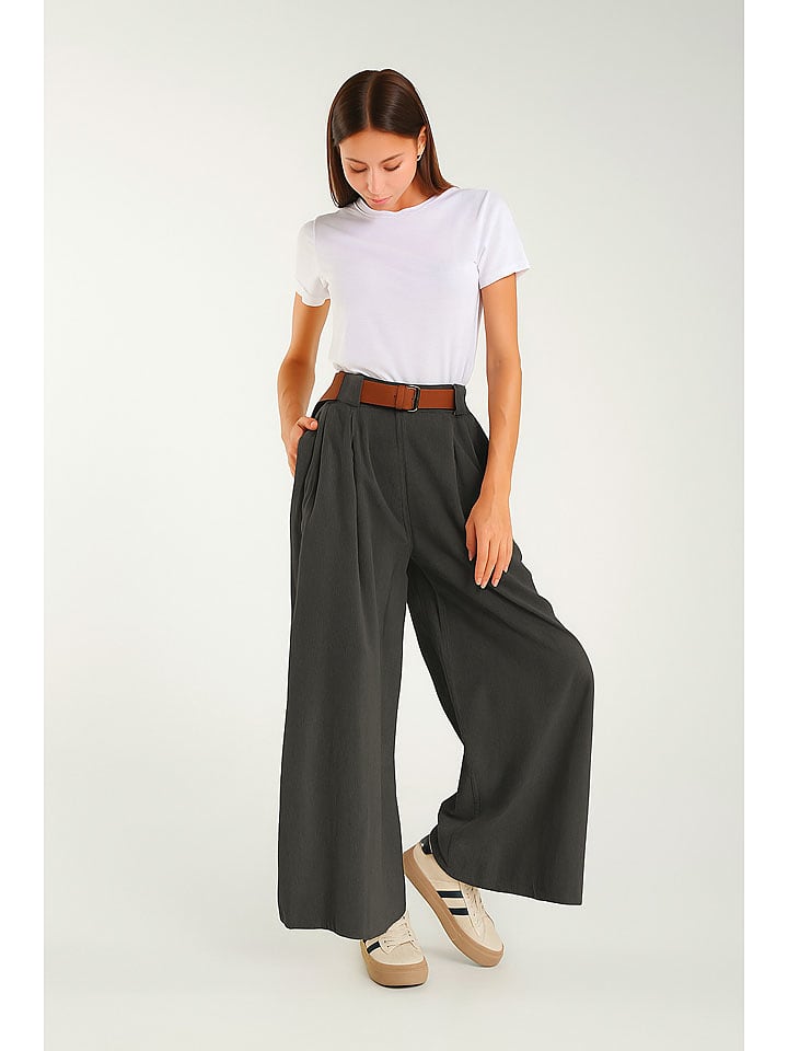 Tamba Kuloty w kolorze antracytowym ze sztruksu babycord rozmiar: 38/40