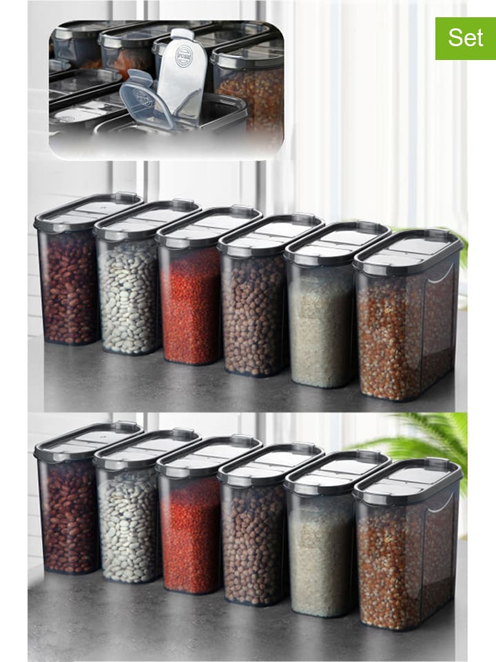 Violeta Home Pojemniki (12 szt.) w kolorze szarym - 2 l rozmiar: onesize