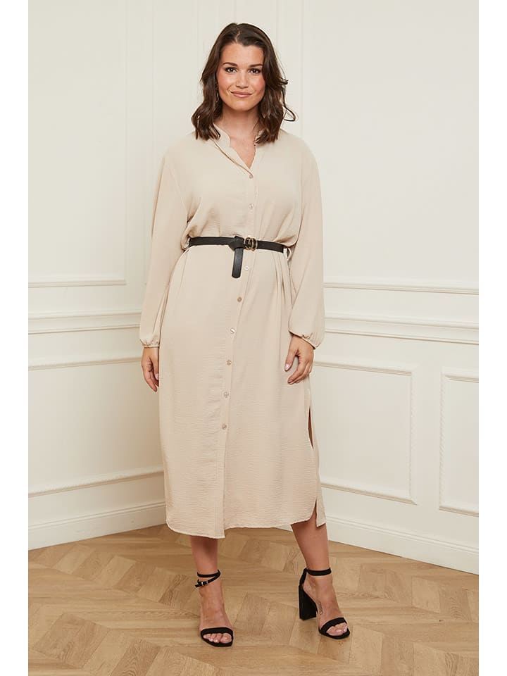 Curvy Lady Sukienka w kolorze beżowym rozmiar: 40/42
