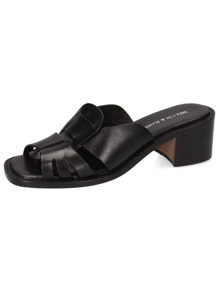 MELVIN & HAMILTON Skórzane klapki "Charlotta 2" w kolorze czarnym rozmiar: 40