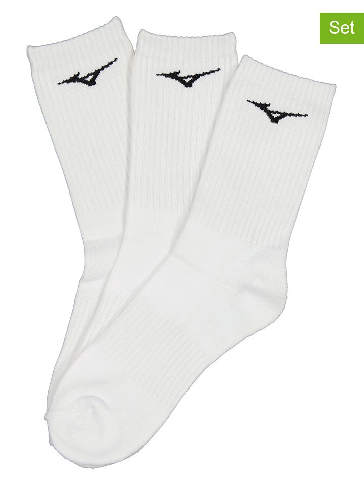 Mizuno Skarpety sportowe (3 pary) w kolorze białym rozmiar: 38-40