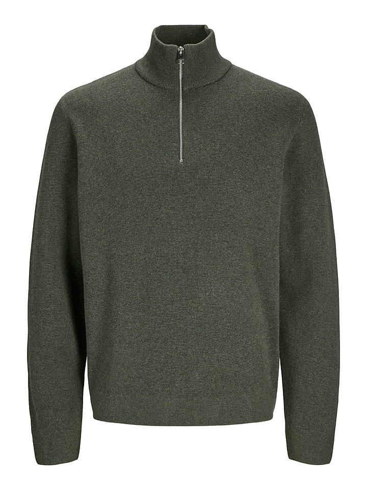 Jack & Jones Sweter "Milano" w kolorze ciemnozielonym rozmiar: L