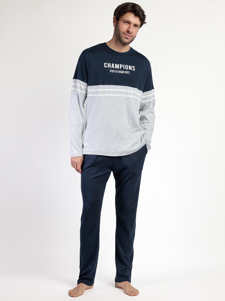 admas Piżama "Stay at home" w kolorze granatowo-szarym rozmiar: S