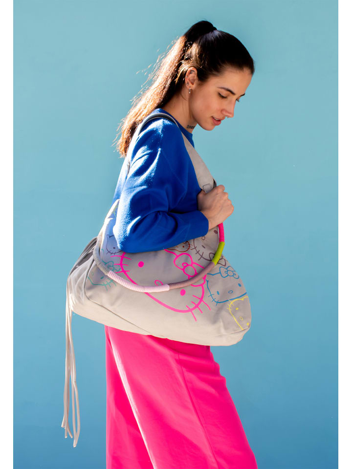 Fritzi aus Preußen Skórzany shopper bag "Hello Kitty" w kolorze jasnoszarym - 45 x 34 x 16 cm rozmiar: onesize