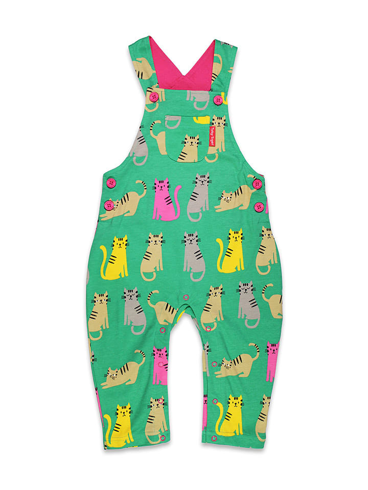 Toby Tiger Ogrodniczki w kolorze zielonym ze wzorem rozmiar: 104