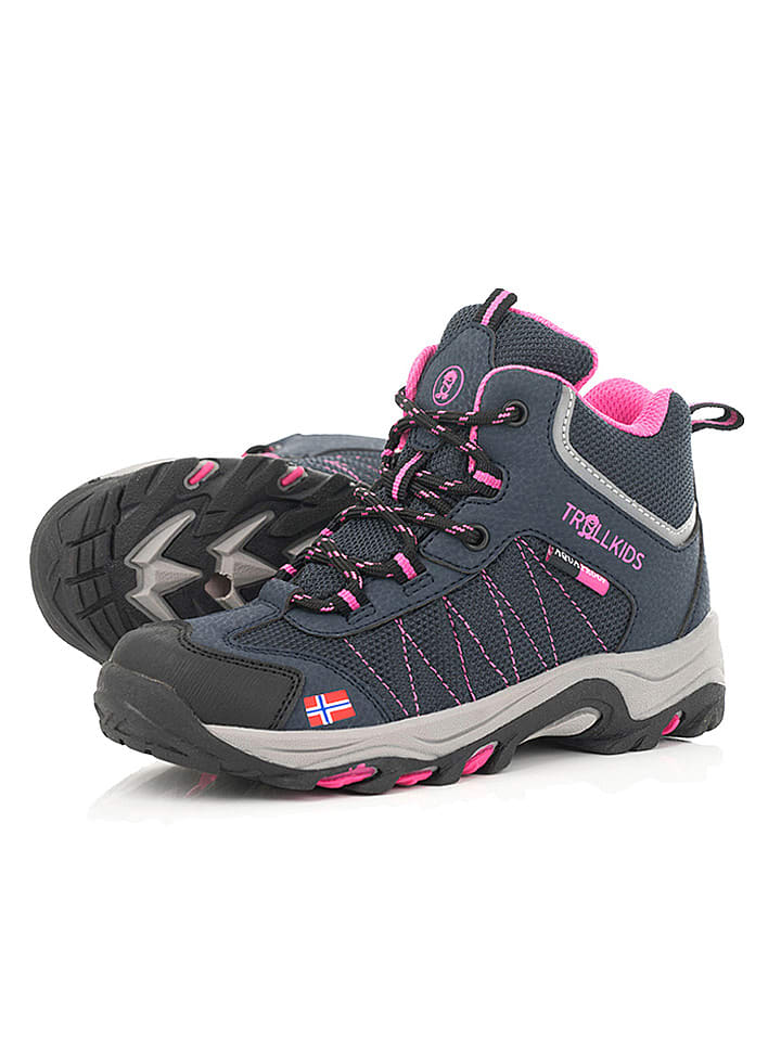 Trollkids Buty turystyczne "Fjell Hiker" w kolorze granatowo-różowym rozmiar: 35