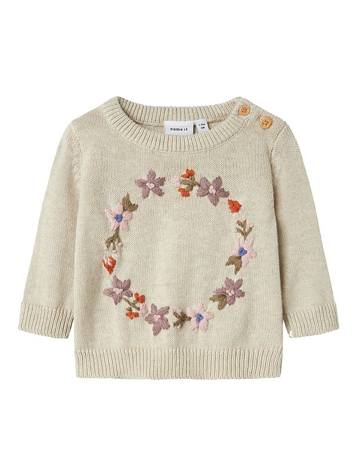 name it Sweter "Opair" w kolorze beżowym rozmiar: 56