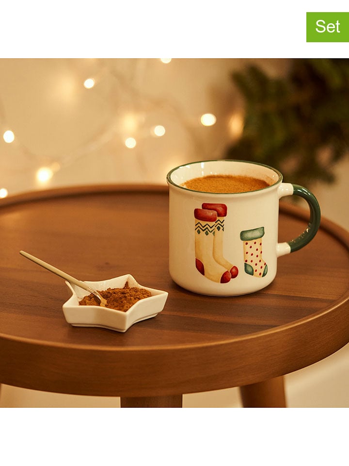 BELLA MAISON 2-częściowy zestaw "Sardinya" w kolorze biało-zielono-czerwonym rozmiar: onesize