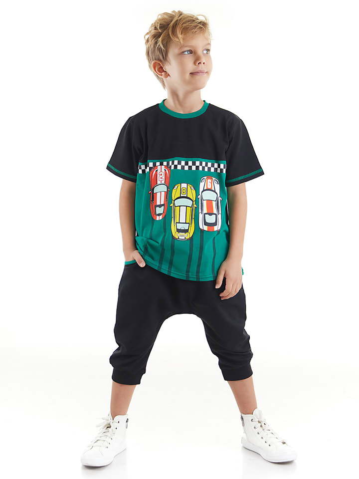 Denokids 2-częściowy zestaw "Finish" w kolorze zielono-czarnym rozmiar: 122