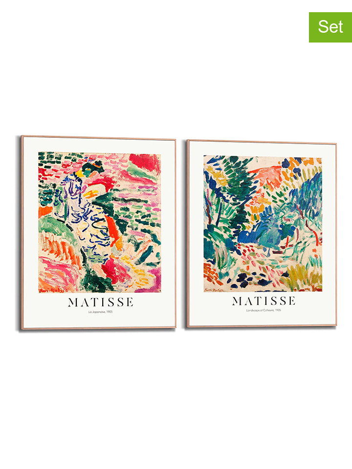 Orangewallz Druki artystyczne (2 szt.) "Fauvism" w ramce rozmiar: 40x50 cm