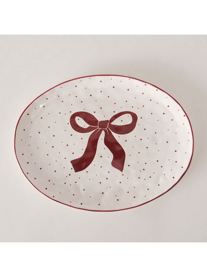 Boltze Półmisek "Boucle" w kolorze biało-czerwonym - Ø 31,5 cm rozmiar: onesize
