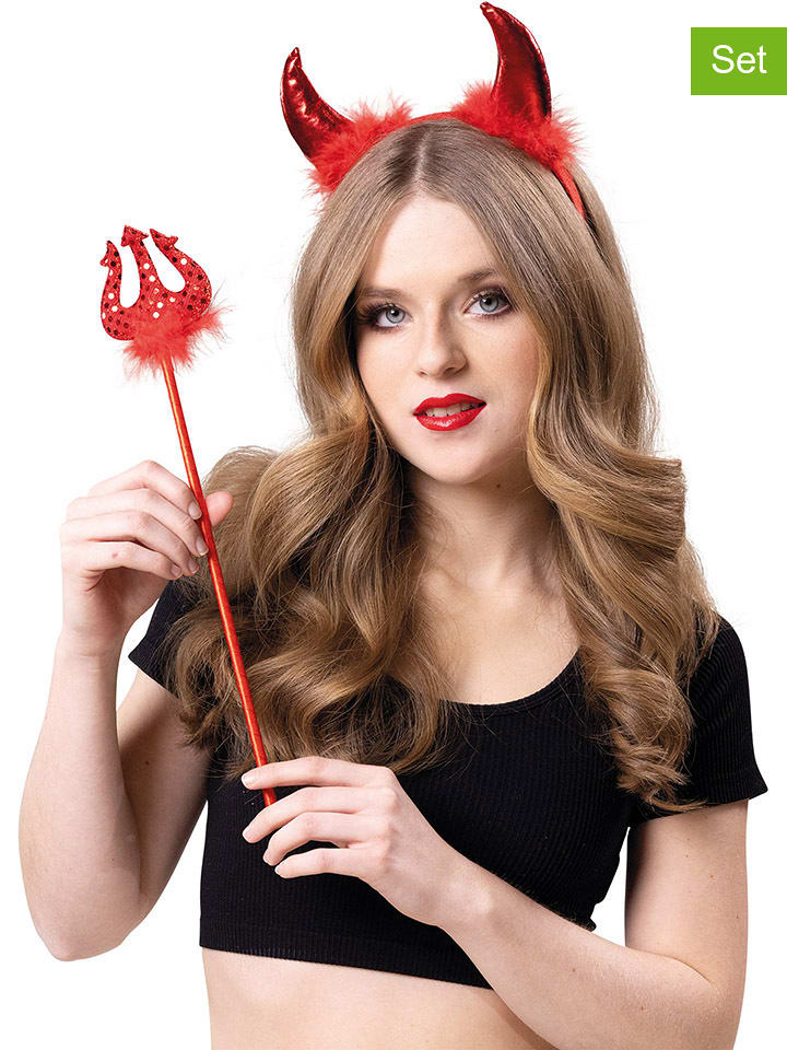 Party x People 2-częściowy zestaw "Devil" w kolorze czerwonym rozmiar: onesize