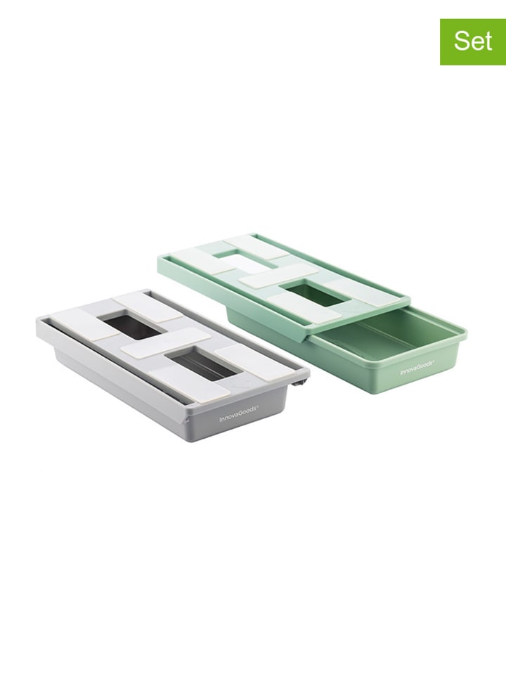 InnovaGoods Organizery (2 szt.) w kolorze zielono-szarym - 26 x 5 x 12,5 cm rozmiar: onesize