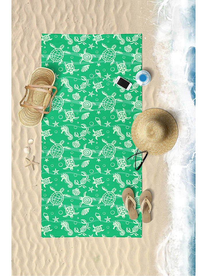 Samimi Ręcznik plażowy "Underwater" w kolorze zielonym - 150 x 75 cm rozmiar: onesize