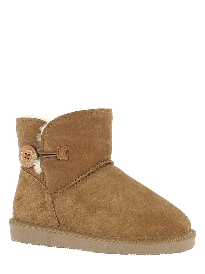 Gooce Skórzane botki zimowe "Crestone" w kolorze jasnobrązowym rozmiar: 39