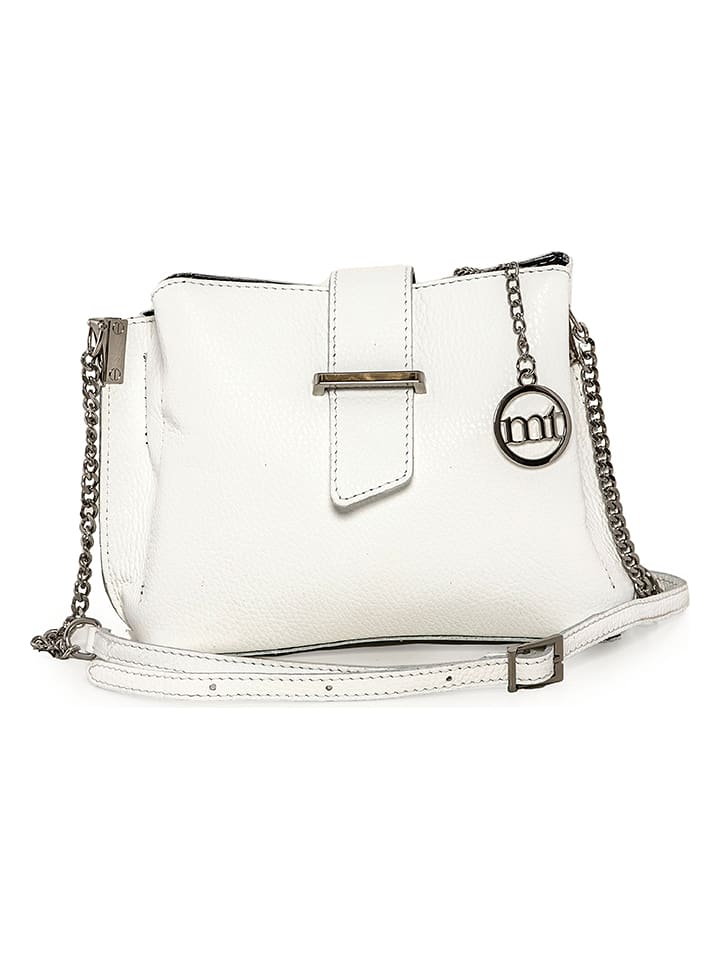Mia Tomazzi Skórzana torebka "Cipria" w kolorze białym - 21 x 17 x 10 cm rozmiar: onesize