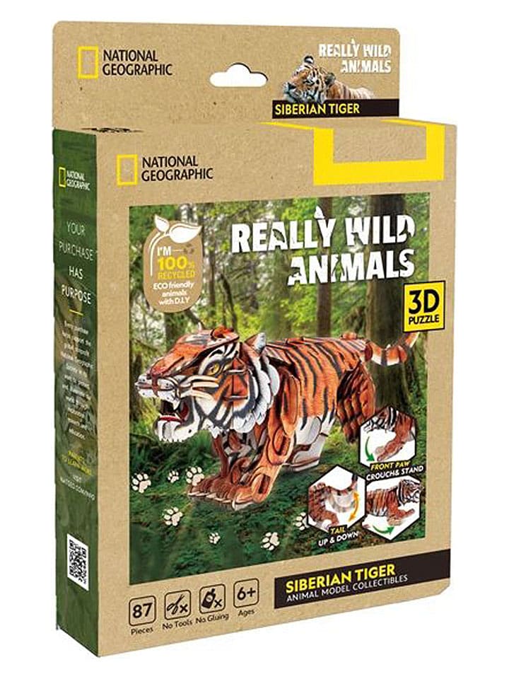 CubicFun 87-częściowe puzzle 3D "Tiger" - 6+ rozmiar: onesize
