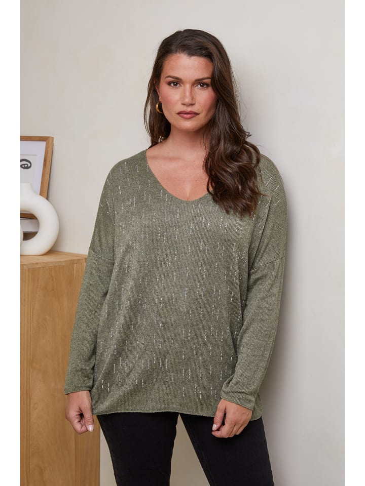 Curvy Lady Sweter w kolorze khaki rozmiar: 40/42