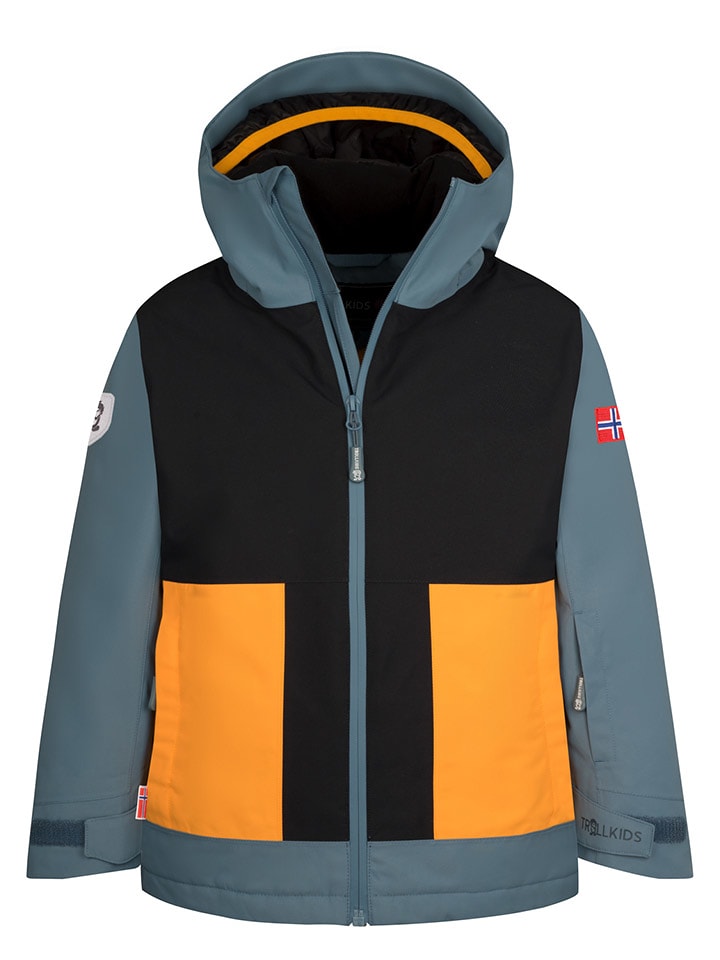 Trollkids Kurtka narciarska "Rauland" w kolorze pomarańczowo-granatowym rozmiar: 140