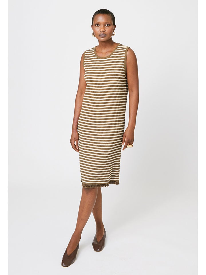 Rodier Sukienka w kolorze biało-oliwkowym rozmiar: L