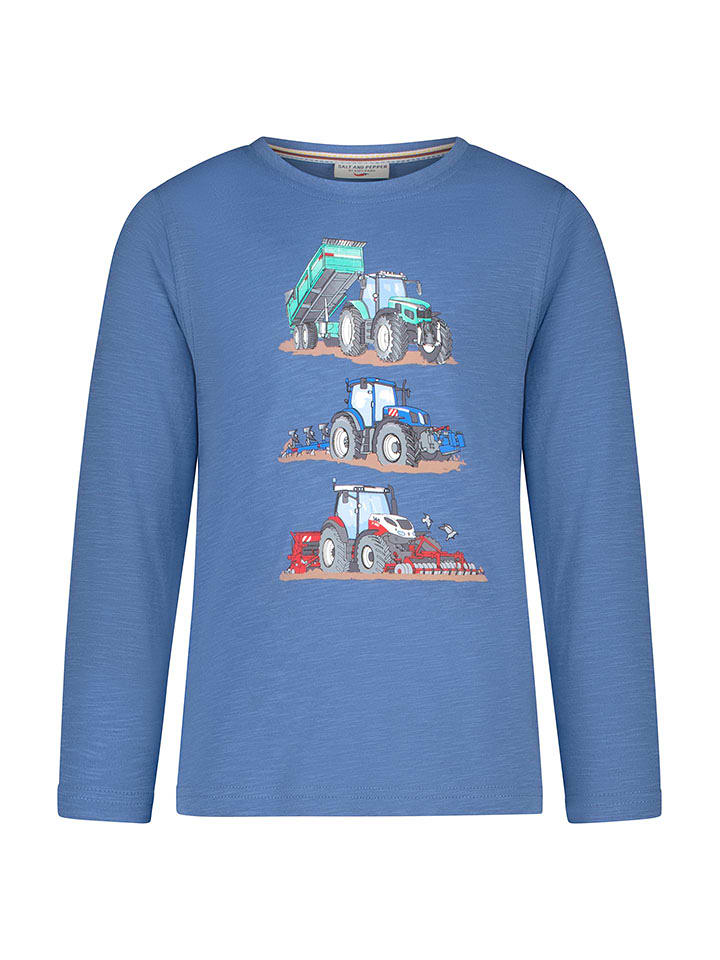 Salt and Pepper Koszulka "Tractors" w kolorze niebieskim rozmiar: 128/134
