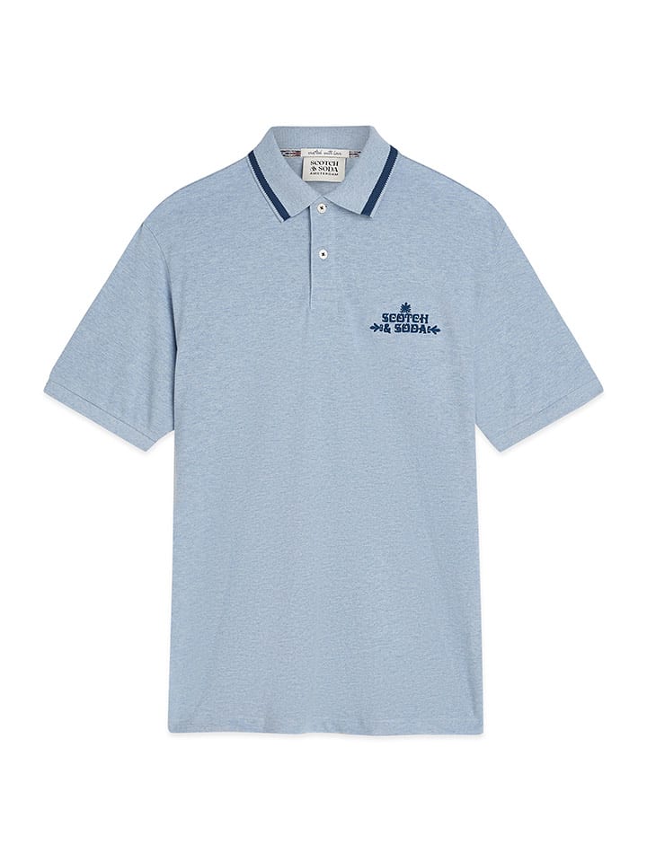 Scotch & Soda Koszulka polo w kolorze błękitnym rozmiar: M