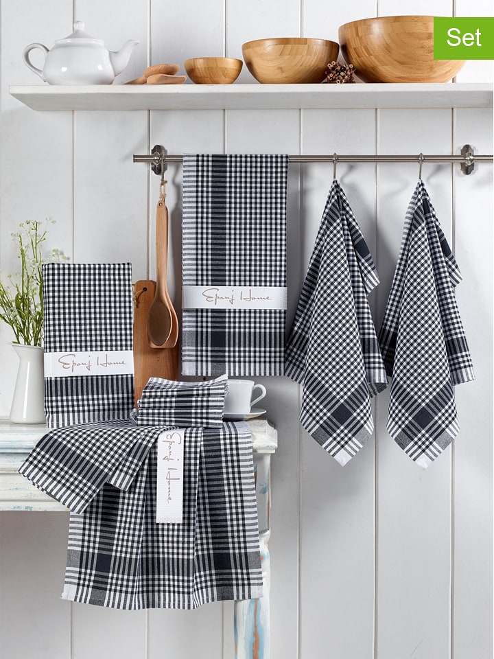 Violeta Home Ściereczki (10 szt.) w kolorze czarnym do naczyń rozmiar: 45x65 cm