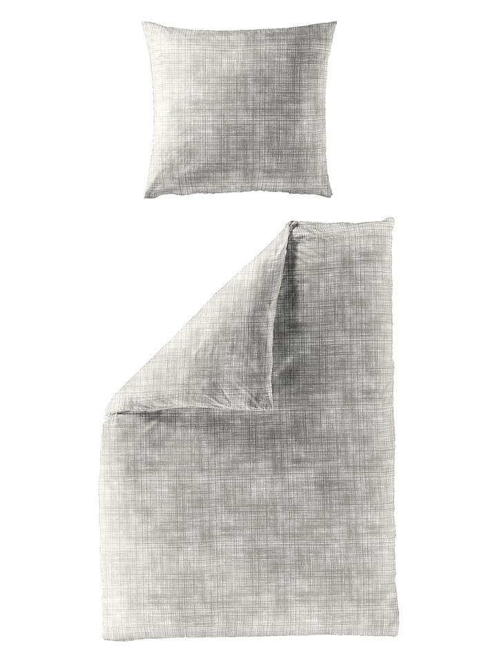 Bierbaum Komplet pościeli satynowej w kolorze szarym rozmiar: 135x200 cm