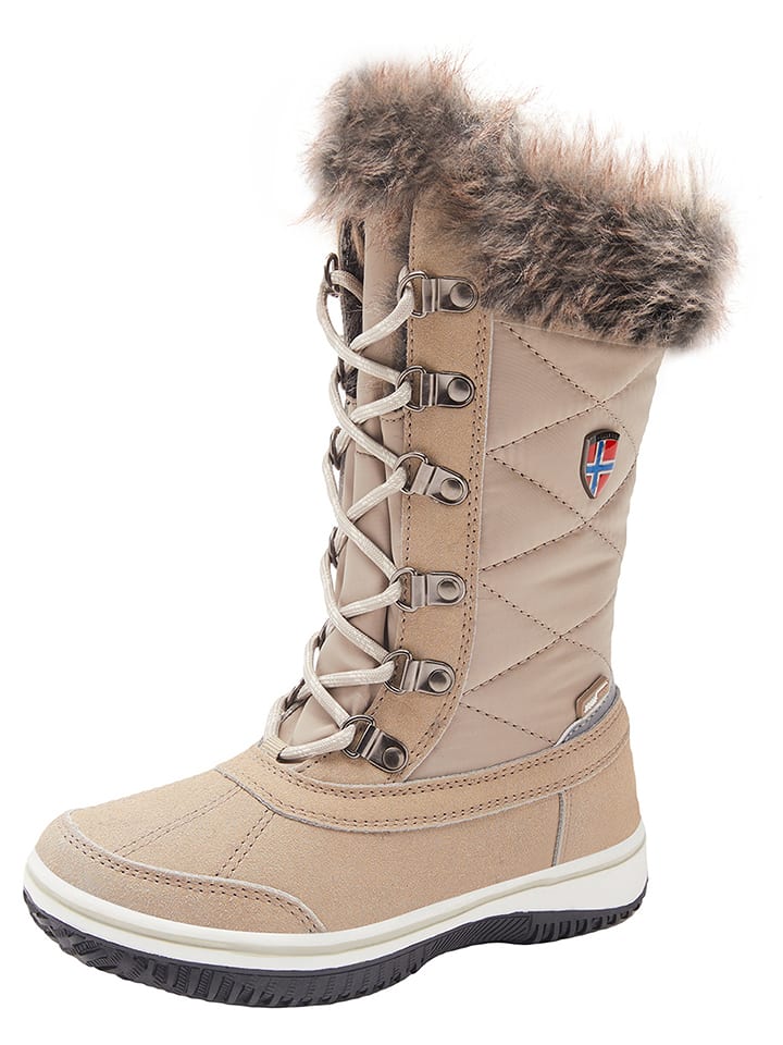 Trollkids Kozaki zimowe "Holmenkollen" w kolorze beżowym rozmiar: 35