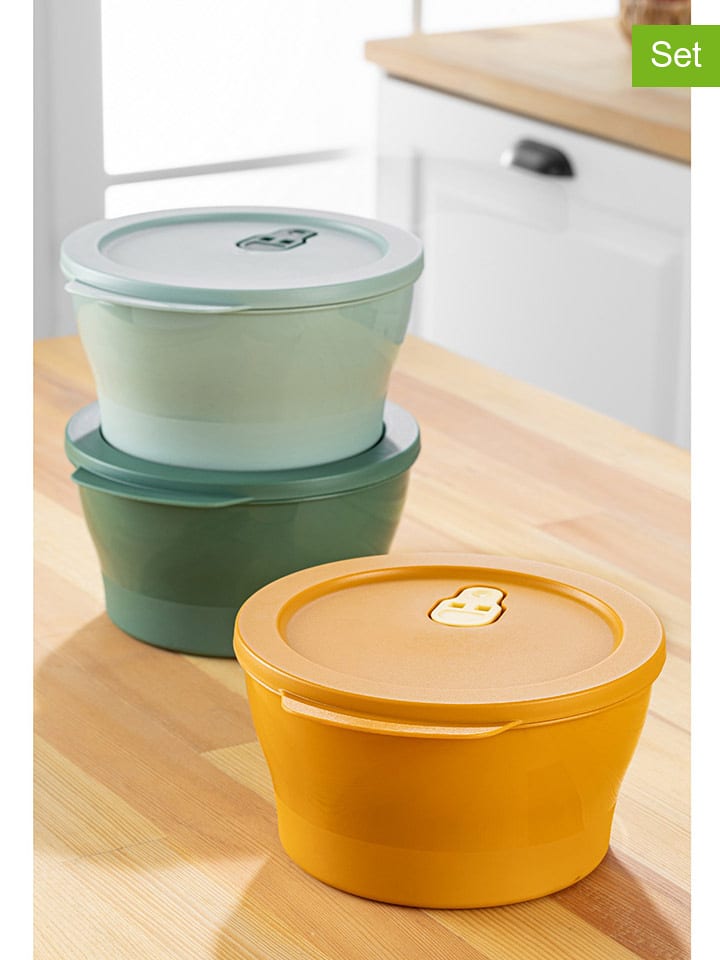 Violeta Home Pojemniki (3 szt.) w kolorze pomarańczowo-zielono-błękitnym - wys. 10 cm rozmiar: onesize