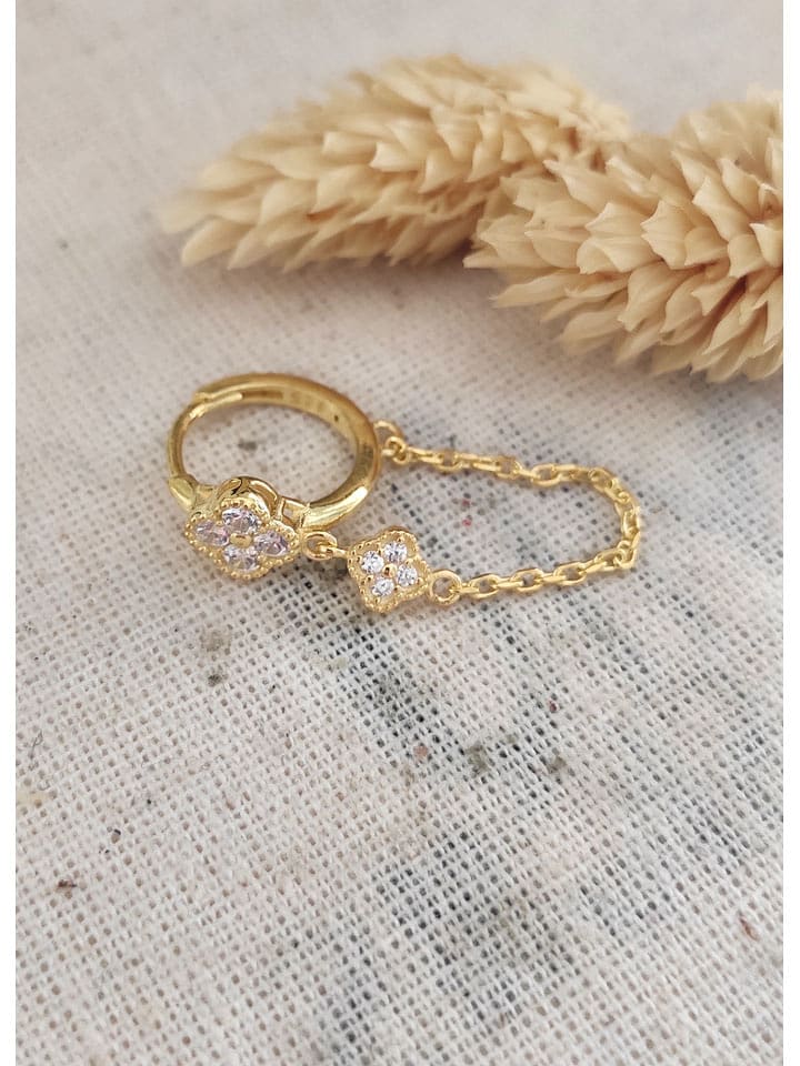 Miu Silver Pozłacany kolczyk z cyrkoniami rozmiar: onesize