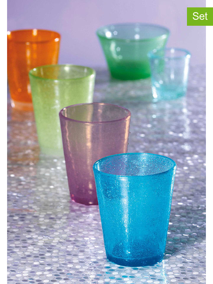 Onlylux Szklanki (6 szt.) "Smarties" ze wzorem - wys. 10 cm rozmiar: onesize