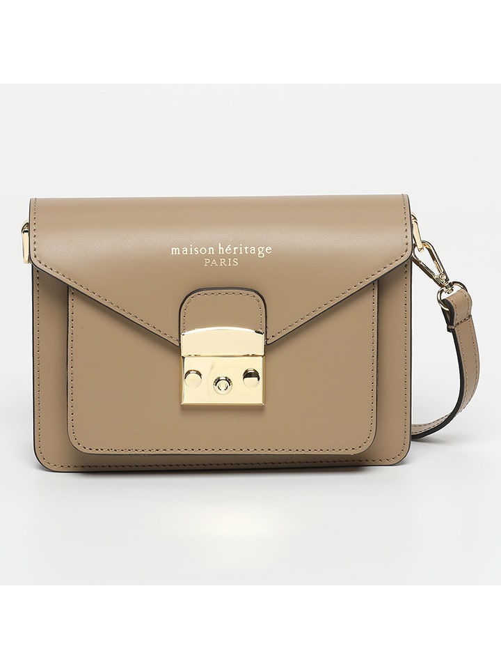 maison héritage PARIS Skórzana torebka "Vic" w kolorze beżowym - 23 x 15 x 6 cm rozmiar: onesize