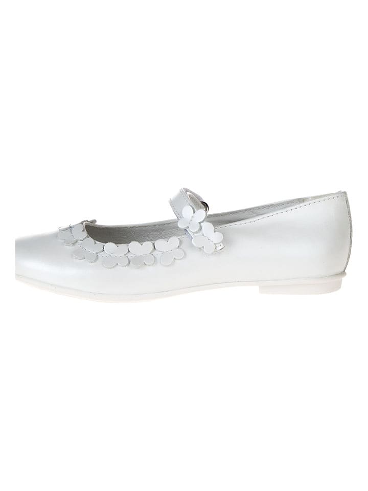 Primigi Skórzane baleriny "Fantasy party" w kolorze białym rozmiar: 31