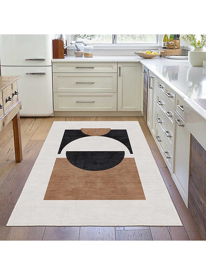 CARPET DIEM Dywan w kolorze czarno-jasnobrązowo-kremowym rozmiar: 80x150 cm