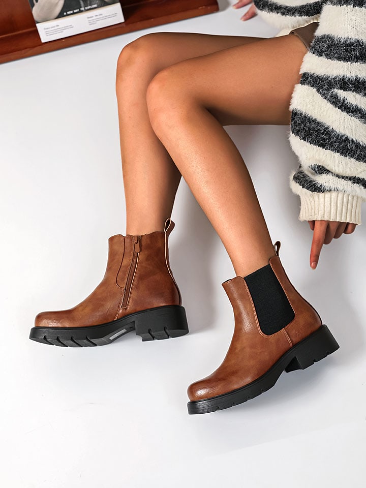 Sixth Sens Botki w kolorze jasnobrązowym rozmiar: 38