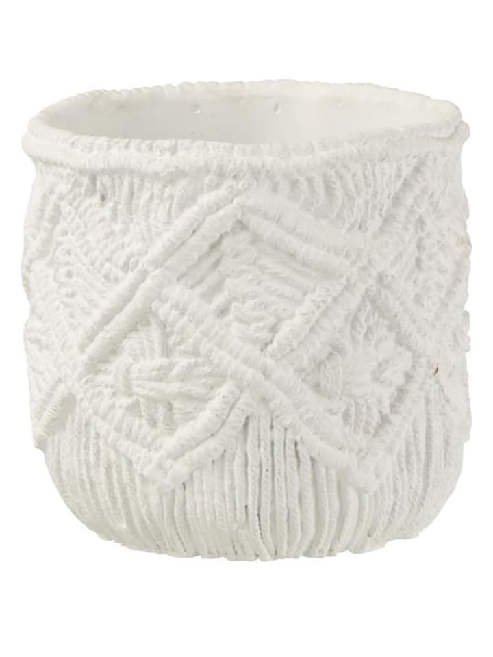 J Line Osłonka w kolorze białym na doniczkę - wys. 14 x Ø 15,5 cm rozmiar: onesize