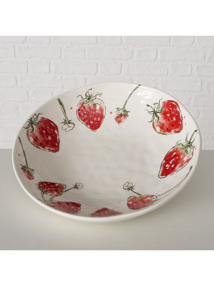 Boltze Miska "Strawberry" w kolorze czerwono-białym na owoce - Ø 34 cm rozmiar: onesize
