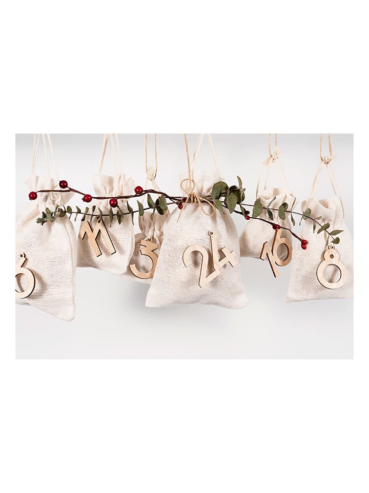 folia PAPER Cyfry (24 szt.) do kalendarza adwentowego w kolorze jasnobrązowym rozmiar: onesize