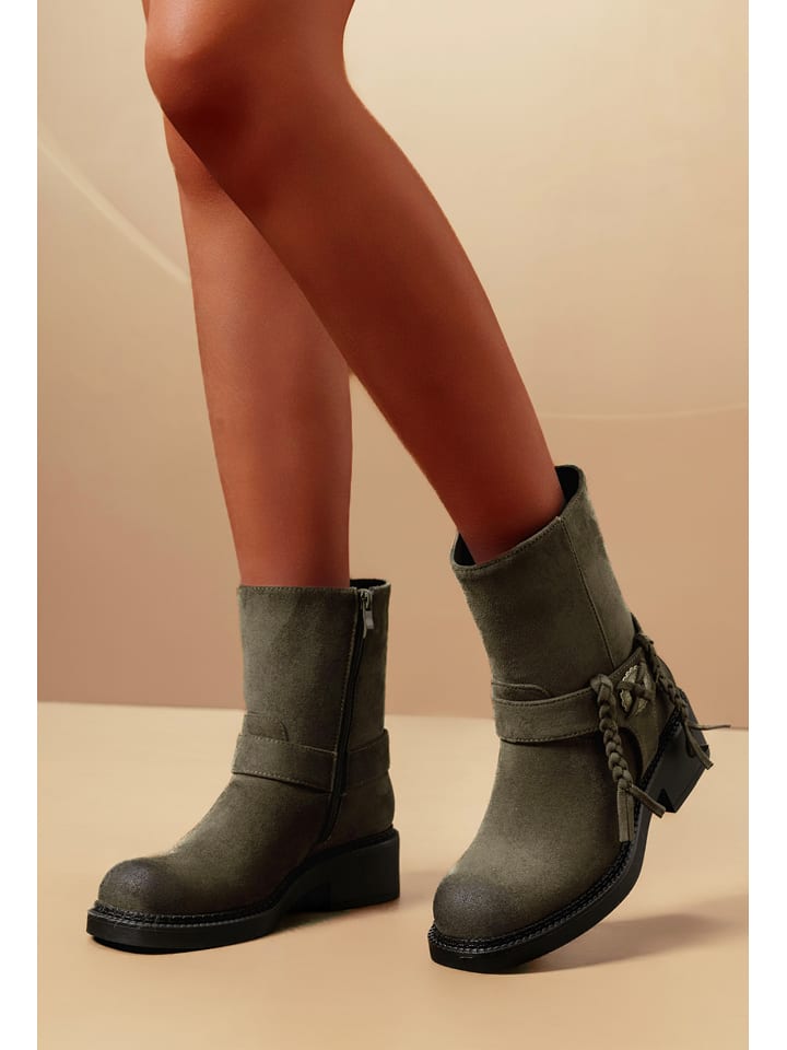 C'M Botki w kolorze khaki rozmiar: 38