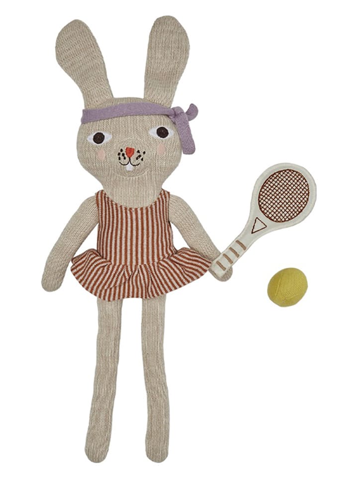 OYOY mini Maskotka "Rabbit Tennis" w kolorze jasnobrązowym - 0+ rozmiar: onesize