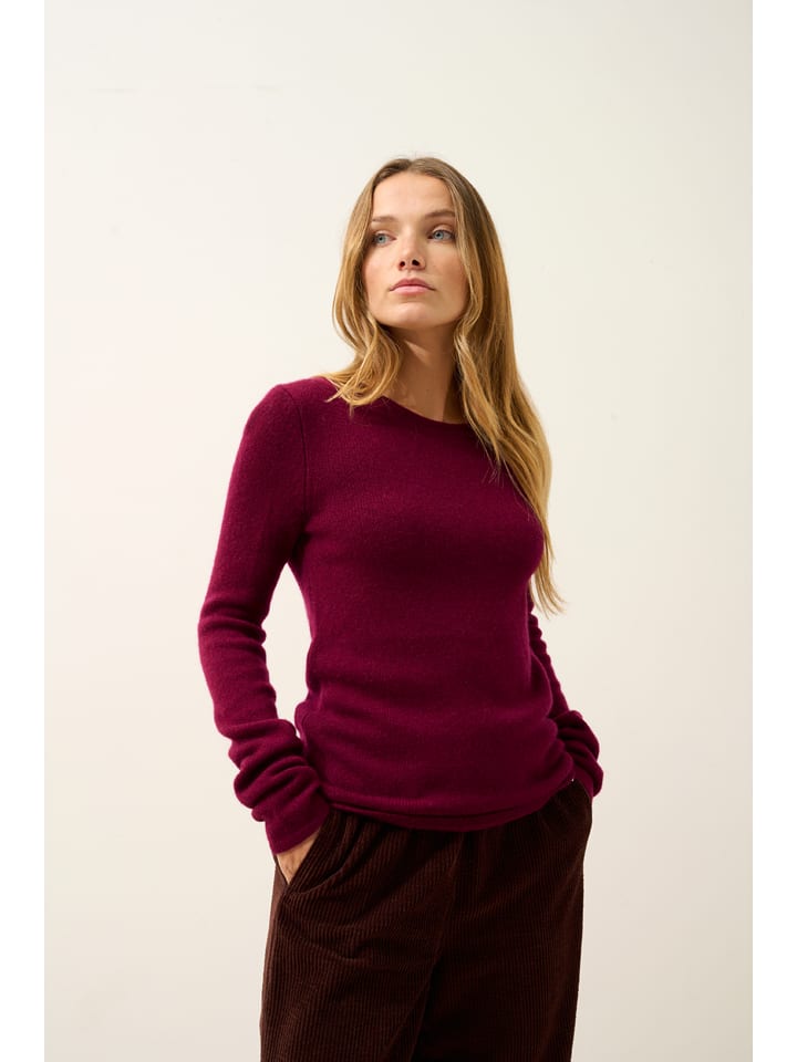 Just Cashmere Kaszmirowy sweter "Joyce" w kolorze bordowym rozmiar: XL