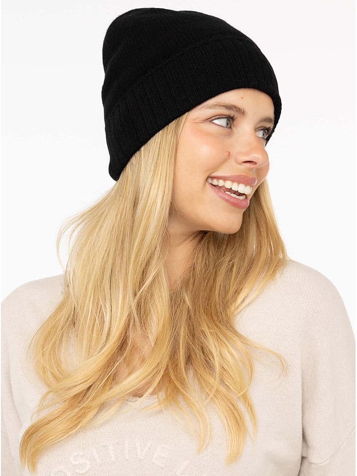 Zwillingsherz Kaszmirowa czapka w kolorze czarnym rozmiar: onesize